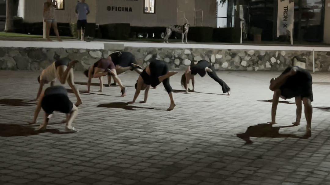 Group movement session outdoors in Nuevo Nayarit